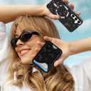 Toycamp for Samsung Galaxy A15 5G Case - Compatible with Magsafe Credit Card Holder Wallet Magnetic Cute Women Teen Girls Kawaii Girly Unique Black Butterfly Design Phone Cover for Galaxy A15 5G