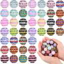 40 Pcs 20 mm Rhinestone Beads Bulk Crystal Round Disco Ball Chunky Bubblegum Beads for Pens Bracelets Charms Craft European Style Jewelry Making Supplies Christmas(20 Colors)