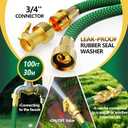 Non-Expanding Garden Hose 100ft, Flexible Weather-resistance Water Hose with 3/4" Solid Leakproof Connector, Knot-free & Anti-cracking & Durable Garden Hoses for Outdoor Watering Cleaning