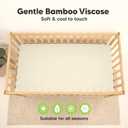 2-Pack Waterproof Baby Crib Sheets for Boys, Girls - 52x28 Viscose Derived from Bamboo Toddler Bed Sheet Neutral, Fitted Crib Mattress Protector Cover for Baby Bedding, Soft & Gentle (Avocado)
