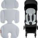 Momcozy Stroller Cooling Pad | Universal Soft Cooler Pad, Breathable & Adjustable Seat Liner | Detachable 2-Piece Cooling Cushion | Fits Strollers, High Chair, Bassinet, Swing (Grey)