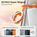 OMOTON TP02 360°Rotating for MagSafe Tripod Mount, Adjustable Aluminum Magnetic Phone Tripod for iPhone 17/16/15/14 Pro Max Air, Foldable Cell Phone Stand Fits Vlog, Gym, Travel Essentials, Orange