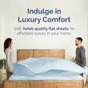King Size Flat Sheet - Hotel Quality Top Flat Bed Sheet Only - Ultra-Soft, Breathable & Cooling - Fade & Wrinkle Free - Easy-Care, Stain & Shrink Resistant Bedding - Easy-Fit and Oeko-Tex - Sky Blue