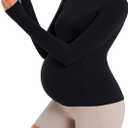 Sunzel Sunzfly Maternity Long Sleeve Shirts for Women, Pregnancy Clothes Tops with Crew Neck, Soft Athletic Yoga Casual Tee (Black, XL)