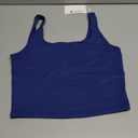REORIA Women’s Sexy Square Neck Double Lined Seamless Sleeveless Cropped Tank Yoga Crop Basic Tops S