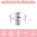 E-far Small Cake Pans Set of 2, 5 Inch Stainless Steel Mini Round Baking Pan Tins - Non-Toxic & Leak-Proof Cake Mold for Smash Birthday Layer Tiered Cheesecake, Easy Clean & Dishwasher Safe
