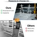 Conduit Pipe Rack Storage with Wheels, 5-Tier Heavy Duty Horizontal Pipe Storage Rack, Industrial Rolling Steel Cart for Garage & Warehouse, 2000 lbs Capacity, 56" x 44" x 52", Casters
