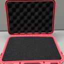 Relaxweex 1 Pcs 11.3 x 8.6 x 4.2 Inch Waterproof Hard Case with DIY Customizable Foam Insert Portable Protective Case with Knife for Camera Drones Equipments Tools Test Instruments(Rose Red)