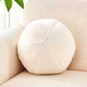 Uvvyui Ivory Ball Pillow, 11.8" Cute Round Throw Pillow Faux Rabbit Fur Room Decorative Throw Pillow, Ball Shaped Pillow Plush Cushion for Couch, Sofa, Bedroom