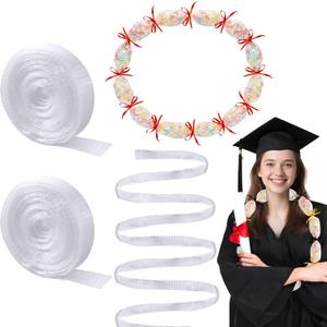 2 Rolls Graduation Candy Lei Netting Tubing - 262 FT Candy Lei Tubing Mesh Bags, Clear Candy Lei Making Bag for Graduation Candy Lei Tubing Making Hawaiian Party Wedding Supplies
