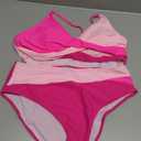 AI'MAGE Women's High Waisted Bikini Set 2025 Tummy Control Swimsuits Two Piece Swim Suit Color Block Bathing Suits, XL
