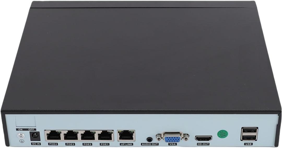 ASHATA 4K 4 Channel POE NVR Security Network Video Recorder, H.265+ AI Motion Detection, Hybrid DVR for Home Business