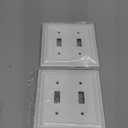 Wall Plates, Duplex Outlet Covers, Toggle Light Switch Plates, Decorator Light Switch Cover, Bamboo Fiber Material Wall Plate, Standard Size Wall Plates of various styles,White (2 Gang Toggle 2 Pack)