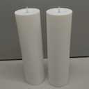 Large Flameless LED Candles Outdoor: 12" x 4" Battery Operated Pillar Candles Flickering with Timer Waterproof Fake Electric Candles with Remote for Patio Porch Lanterns (White Set of 2)