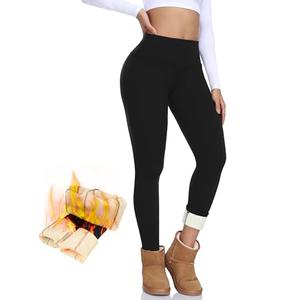 NEW YOUNG Thick Fleece Lined Leggings Women-High Waisted Winter Thermal Warm Yoga Pants Tummy Control L