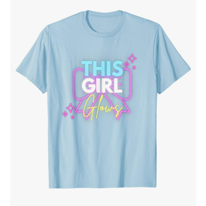 This Girl Glows for Kids Tie Dye Bright Colors 80's and 90's T-Shirt Kids, Size 8