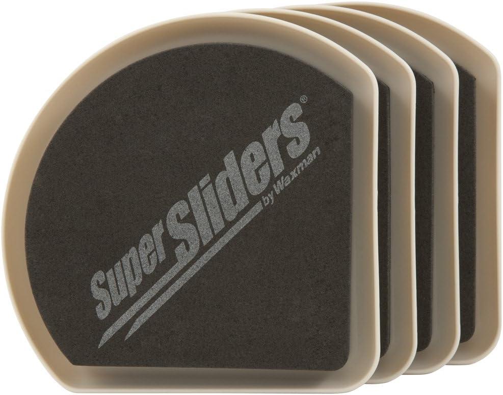 Super Sliders 5" Reusable Slide and Hide Furniture Sliders for Carpet, Beige (4 Pack)