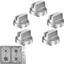 Upgraded WB03X29300 Gas Stove Knobs Replacements for GE Range, Surface Burner Control Knob for GE Profile Cooktop JGP3030SL1SS JGP5530SL1SS, etc. Durable & Easy Installation, 5 Pack (Not Universal)