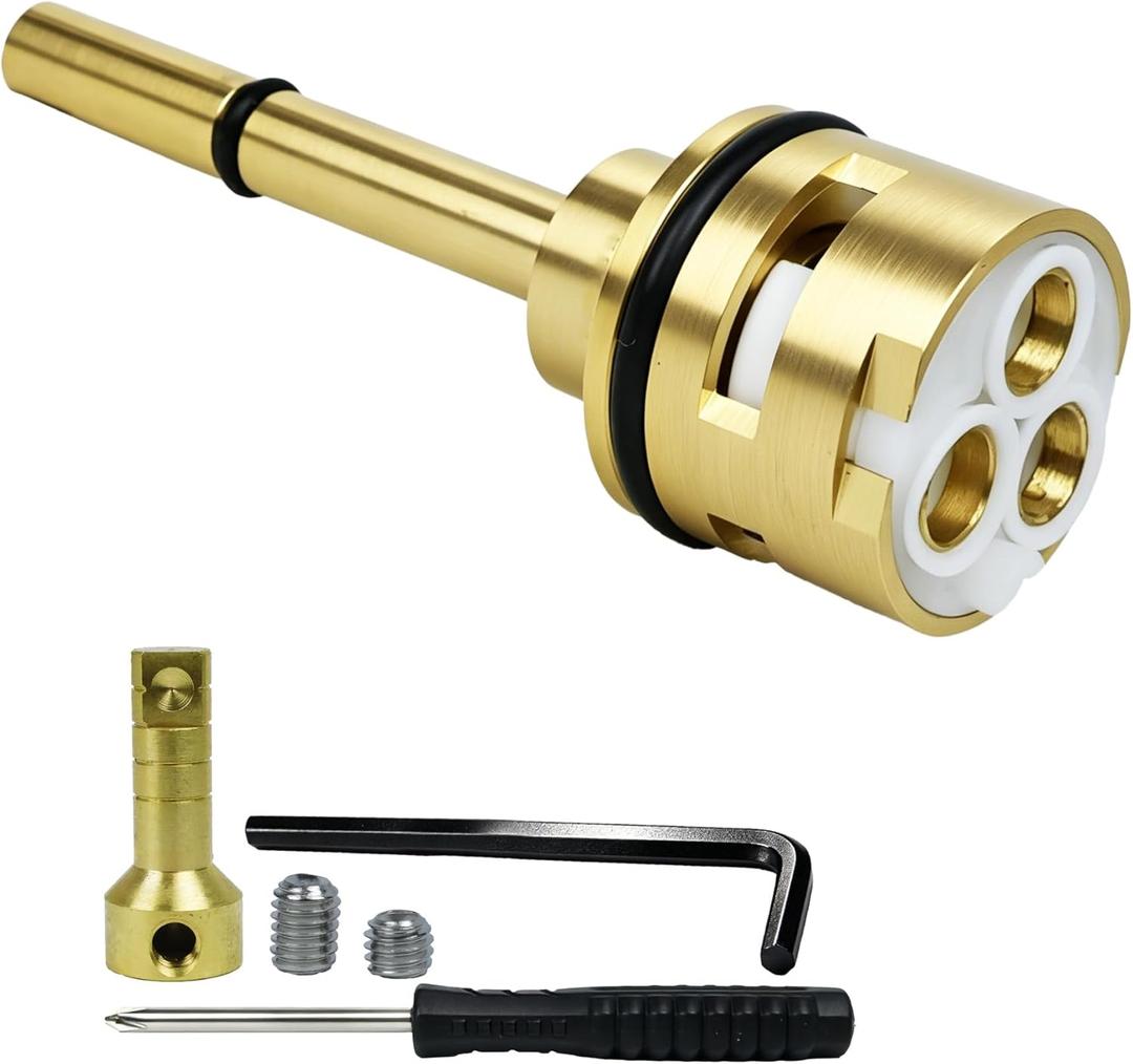 RP51919 Shower Diverter Cartridge Replacement Compatible with Delta R11000, R22000 & R10000 Series, 6-Setting Diverter Valve Cartridge, Solid Brass Leak-Proof Shower Repair Kit with Installation Tools