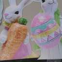 2 PCS Large Easter Decorations Outdoor Easter Yard Signs Easter Yard Decorations Outdoor with Metal Stakes Bunny Decorations Easter Outdoor Garden Sign Waterproof Lawn Signs for Pathway Walkway
