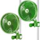VIVOSUN 2-Pack AeroWave E6 Grow Tent Fan 6, EC Motor, Smart Wifi Control, US Patented Auto Oscillating Clip fan, Weatherproof IP-54, Strong Airflow but Quiet for Hydroponic Ventilation Circulation (Green)