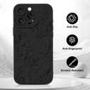 Case for iPhone 13 Pro Cute Flowers for Women Girls Floral Pattern Soft Slim Shockproof TPU Protective Cover,Anti-Scratch Lightweight Durable Design,Black