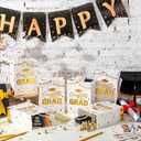 TaoBary 24 Pcs White Gold 2026 Graduation Gift Bags Congrats Grad Bags Party Favors with Handles Graduation Treat Paper Gifts for Grad Party Supplies, 8 x 6 x 3 Inches