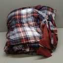 Madison Park Essentials Parkston Plaid Comforter, Matching Sham, 3M Scotchguard Stain Release Cover, Hypoallergenic All Season Bedding-Set, Full/Queen, Red, 3 Piece