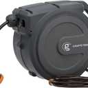 Giraffe Tools Hose Reel 1/2 78 ft, Heavy Duty Retractable Garden Hose Reel with Any Length Lock, Slow Return System, Wall Mounted and 180 Deg Swivel Bracket (Dark Grey)