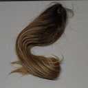 testar Long Straight Ombre Blonde Wigs for White Women Dark Brown to Blonde Highlights Silky Hair Synthetic Middle Part Wigs for Daily Use Lace Closure Natural Hairline 26 IN