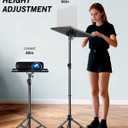 Lusweimi Projector Stand Tripod, 56 Inch Height Adjustable Laptop Stand with 16x11 Inch Tray, Portable Projector Mount, Stable Tall Tablet Floor Stand for Office, Home, Outdoor, Studio and DJ Racks