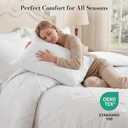 Amlie Home Queen Comforter Set, 3 Piece White Jacquard Bedding Set with 2 Pillow Cases, Soft Microfiber Diamond Design, Lightweight All-Season for Bedroom & Dorm