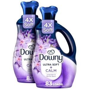 Downy Ultra Soft Fabric Softener Liquid, Calm, Lavender and Vanilla Bean, 56 fl oz, 83 Loads, Downy Fabric Softener, Laundry- Pack of 2