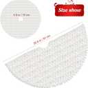 IMIKEYA Christmas Tree Skirt, 36 inches Luxury Faux Fur Christmas Tree Skirt, Beige Christmas Xmas Tree Skirt with Hand-Sewn Pompoms, Soft Thick Plush Tree Skirt for Christmas Tree Decorations