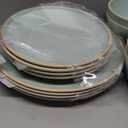 Gufaith Melamine Dinnerware Sets, Plates and Bowls Sets 12 Pcs, Melamine Plates, Dish Set for 4, Unbreakable Dinnerware Set for Party, BPA Free, Suitable Indoors and Outdoors (Mint Green)