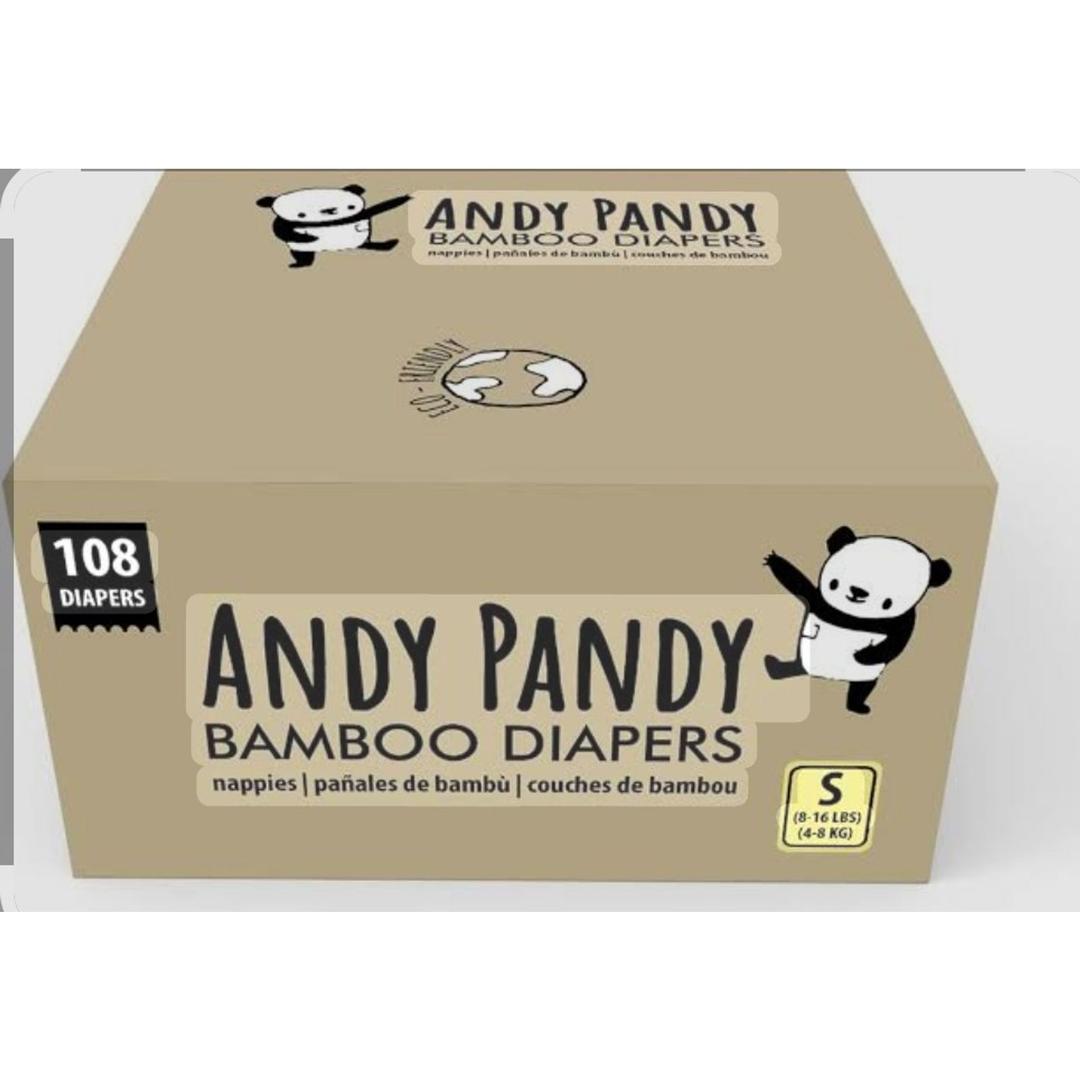 Andy Pandy Disposable Diapers Newborn, White, 8-16 lbs, 108 Count