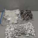 RECUTMS 66 Pcs 3 Styles White Christmas Ornaments Christmas Glitter Poinsettia Flowers Artificial Christmas Tree Flower Decorations Wedding Wreath Floral Decorations(White)