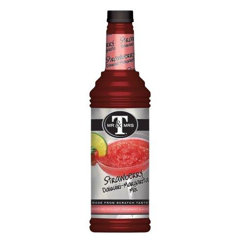Mr. & Mrs. T Strawberry Daiquiri Margarita Mix, 33.81-Ounce Bottles (Pack of 4)