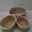 Set of 3 Twisted Weave and Zig Zag Sewn Seagrass Storage Baskets