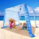Beach Cabana 6.2’x6.2’ UPF 50+ Sun Shade, Easy Setup, Portable w/ Sand Pockets