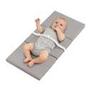 YACODAVO Foldable Baby Changing Pad with Vegan Leather Cover, Standard Side Waterproof & Wipeable Changing Pad for Toddler, Flat Foam Travel Diaper Changing Pad for Dresser and Table, Grey