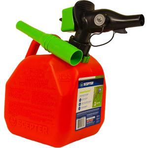 Scepter FR1G152 Fuel Container with Spill Proof Smart Control Spout with Bonus Spout Extender, Red Gas Can, 1 Gallon