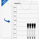 Weekly Whiteboard Calendar for Wall, Small 11" x 17" Planning Board with Plastic Frame, Hanging Dry Erase Calendar for Kitchen Planner, Home, Office