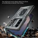 Caka Case for Galaxy Z Fold 6 - Full Body PC & TPU Dual Layer Shockproof Case with Ring Stand, Screen Protector, Hinge Protection & Slide Camera Cover, Silver