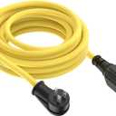 25-FT 12AWG Right-Angle 15 Amp to 20-Amp Extention Cord,90-Degree 15Amp Household Plug to 20Amp Heavy Duty Extention-Cable, Nema 5-15P to 5-20R,5-15P to 6-15R/20R,125V 15A to 20A-Angled Power Cord
