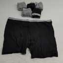 Hanes Men's Boxer Briefs, Cool Dri Moisture-Wicking Underwear, Cotton No-Ride-up for Men, Multi-Packs (3X-Large, Black/Gray - 6 Pack)