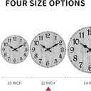 Wall Clock 12 Inch, Grey Wall Clocks Battery Operated Silent Non Ticking, Vintage Rustic Wooden Clocks Decorative for Kitchen Bathroom, Living Room, Bedrooms, Dining Room, Office (12")