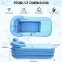 Anfrere Portable Inflatable Bathtub with Electric Air Pump, Foldable Freestanding Tub, Built-in Water Pillow & Back Support, Cup Holder, Insulated PVC, Includes Repair Patches for Indoor/Outdoor Use