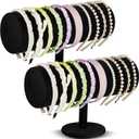 Wenqik 2 Pcs T Bar Headband Holder Velvet Headband Rack Organizer Hairband Earring Display Stand for Girls Women(Black)