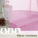 Lecloud Light Pink Sheer Curtains 108 Inches Long 2 Pcs, Airy Light Filtering Rustic Farmhouse Curtains for Bedroom, Dual Rod Pocket Solid Color Living Room Decor Drapes, Each Panel 59" W x 108" L